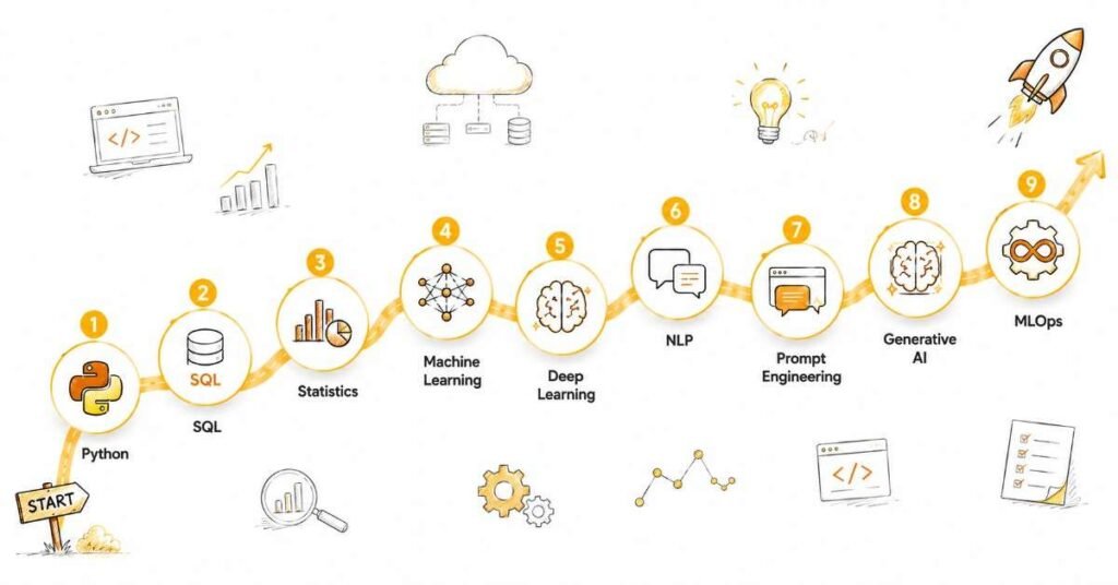 Popular tools used by data scientists including Python TensorFlow OpenAI Power BI and SQL | FLM | FRONTLINES EDUTECH