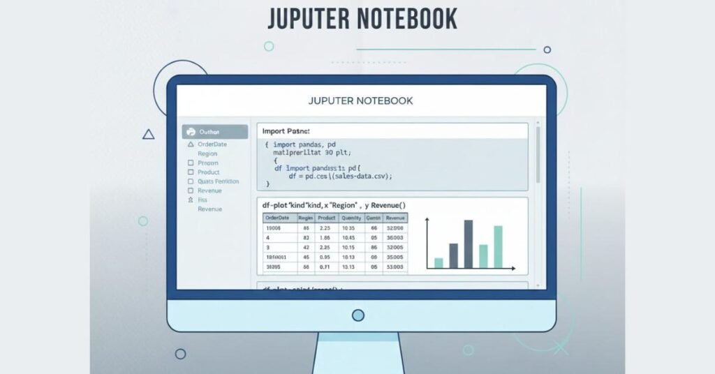 Flat vector of Python IDE and charts