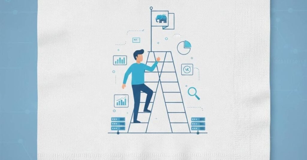 Flat vector of career ladder and growth icons