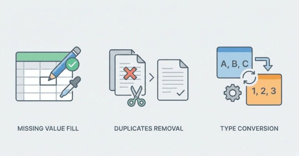 Flat cleaning pipeline graphic
