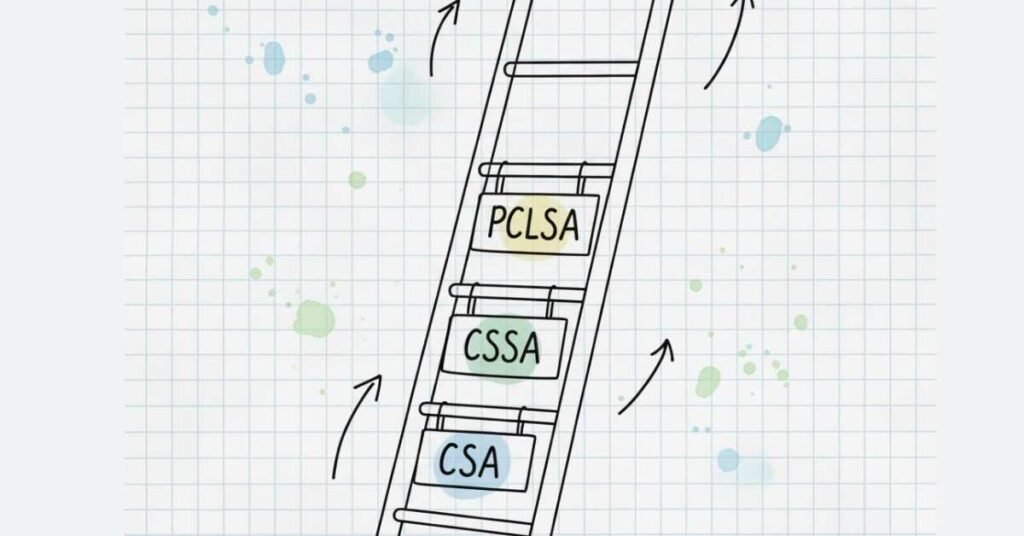 PEGA certification levels infographic.