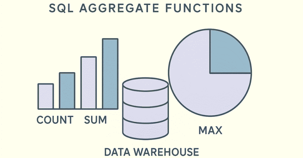 Flat diagram visualizing advanced SQL concepts like views, indexes, and triggers together