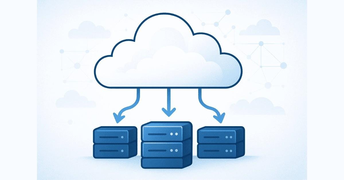 Cloud layers connecting to servers