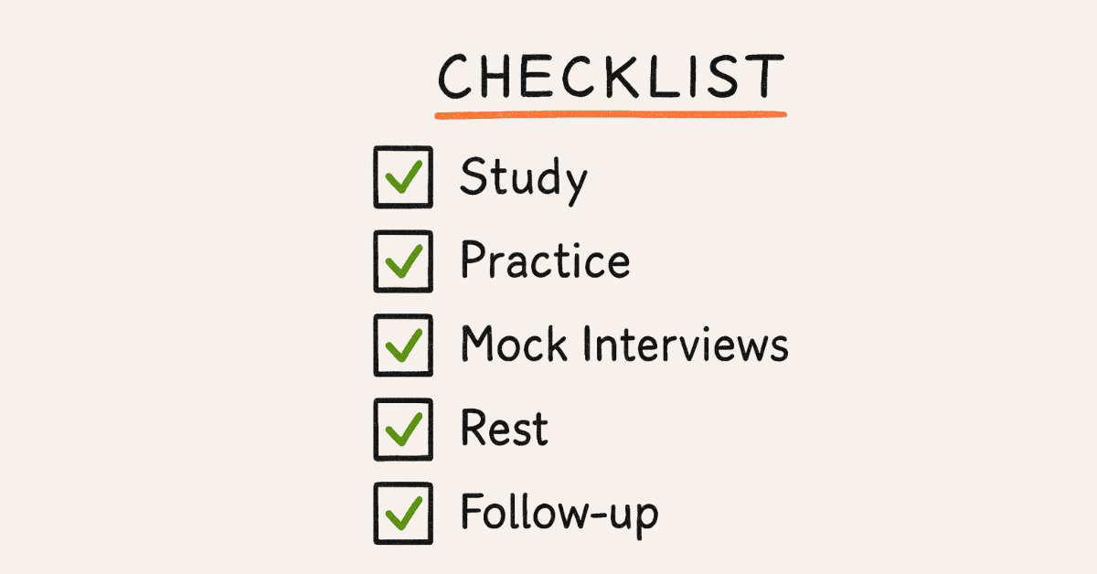 Interview preparation checklist graphic