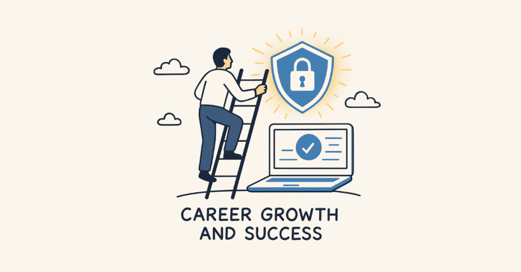 Cybersecurity Career Growth Illustration