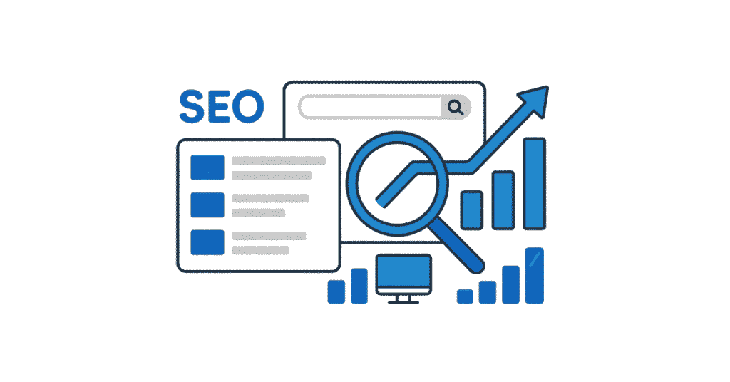 SEO concept with search results optimization