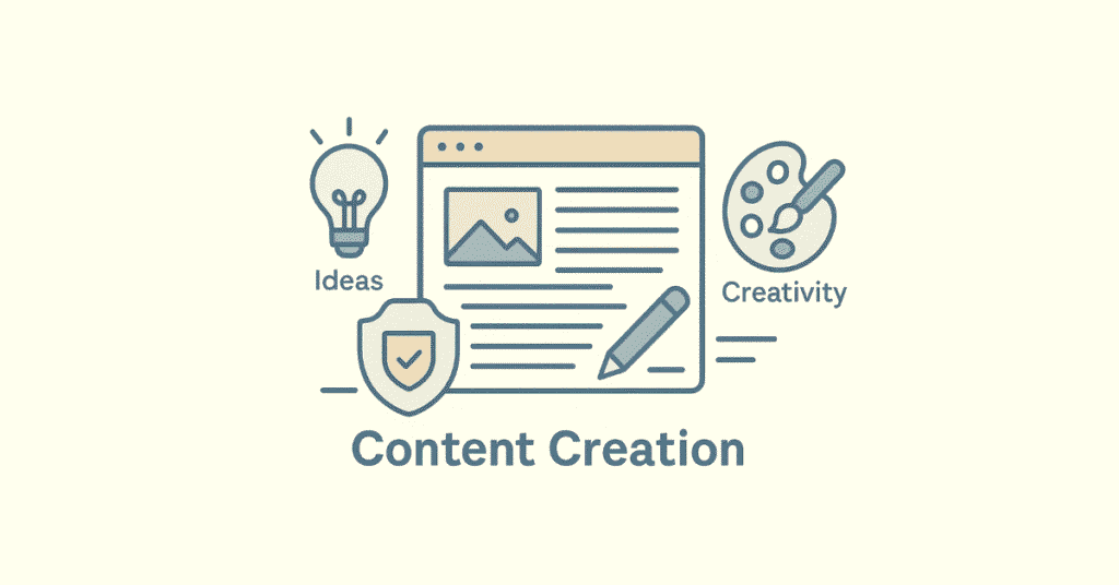 Content creation and marketing concept visual