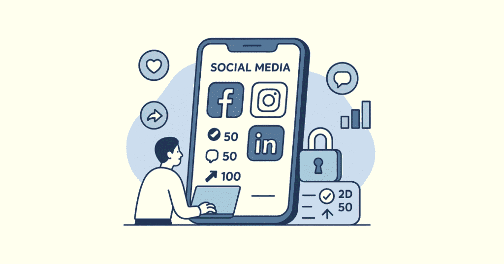 Social media marketing platforms illustration