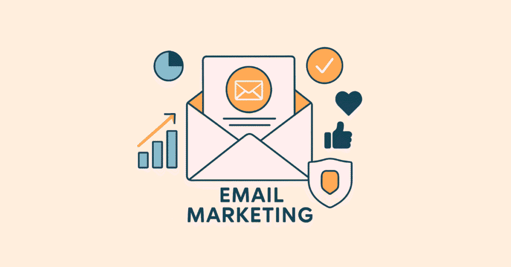 Email marketing visual with engagement analytics