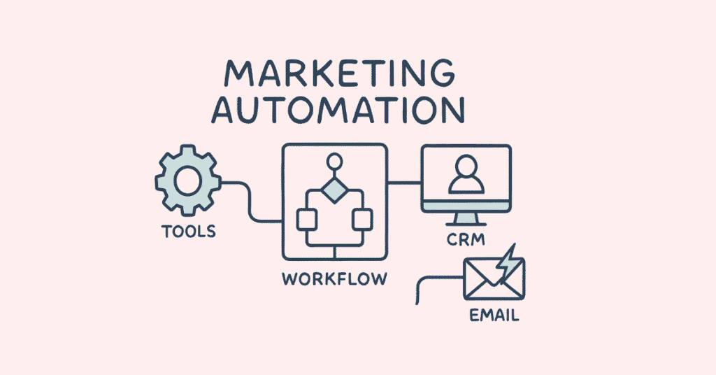 Marketing automation workflow illustration