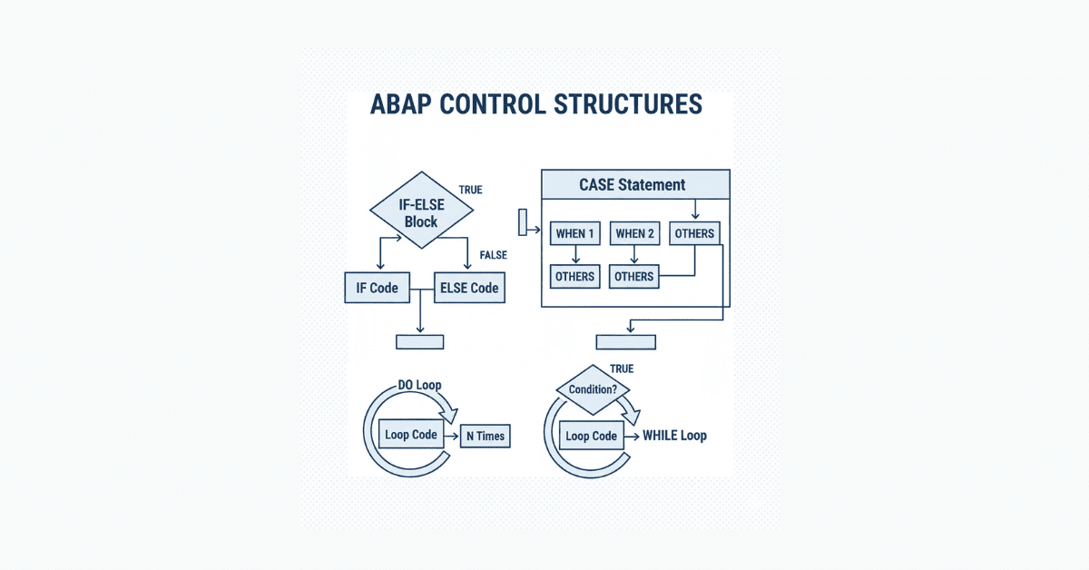 ABAP loops and conditional flowchart in napkin-ai flat style.