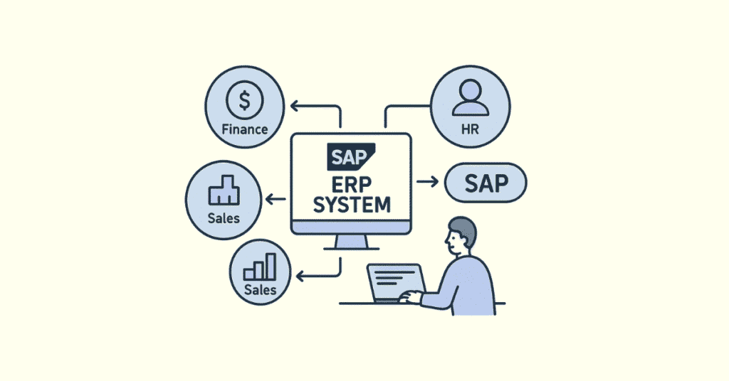 ERP workflow diagram for SAP beginners