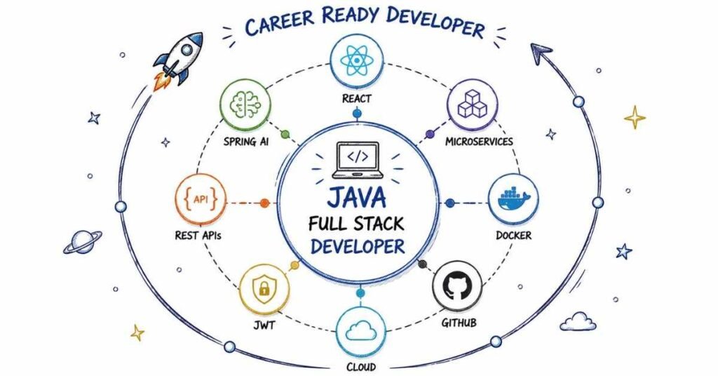 Java Full Stack developer skills including React Spring AI microservices and cloud technologies