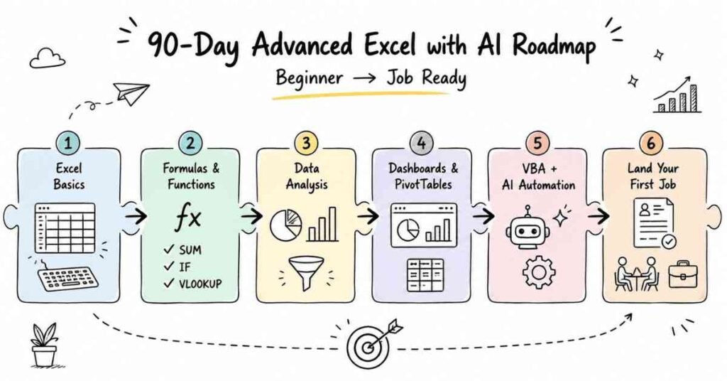 Complete 90-Day Excel with AI Roadmap
