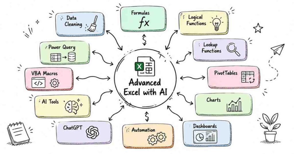 Advanced Excel Skills Mind Map