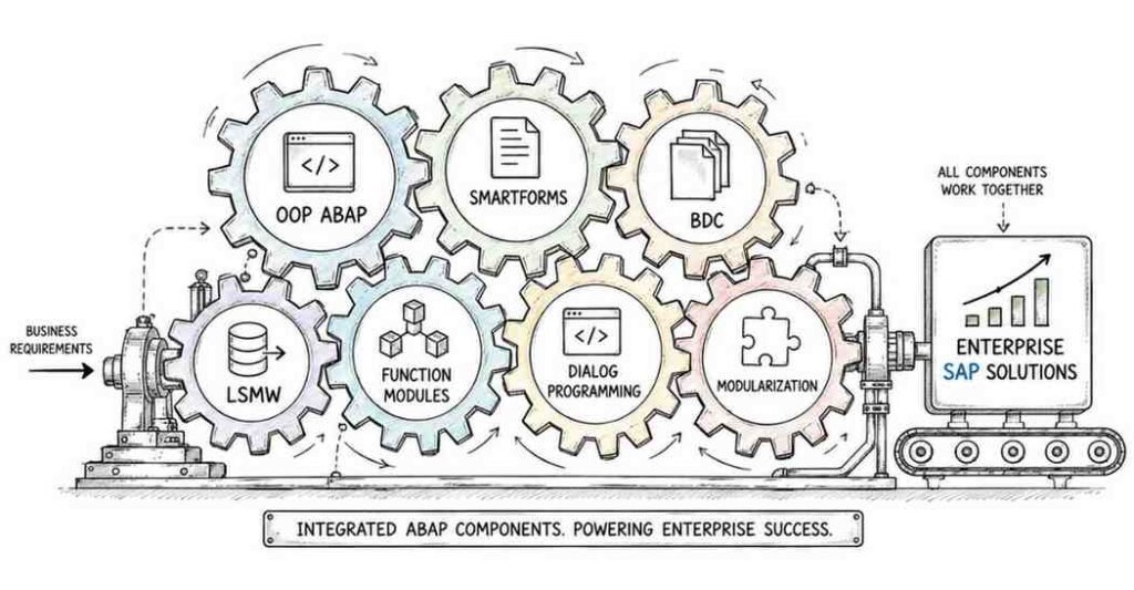 Advanced SAP ABAP roadmap including SmartForms OOP ABAP BDC LSMW and dialog programming