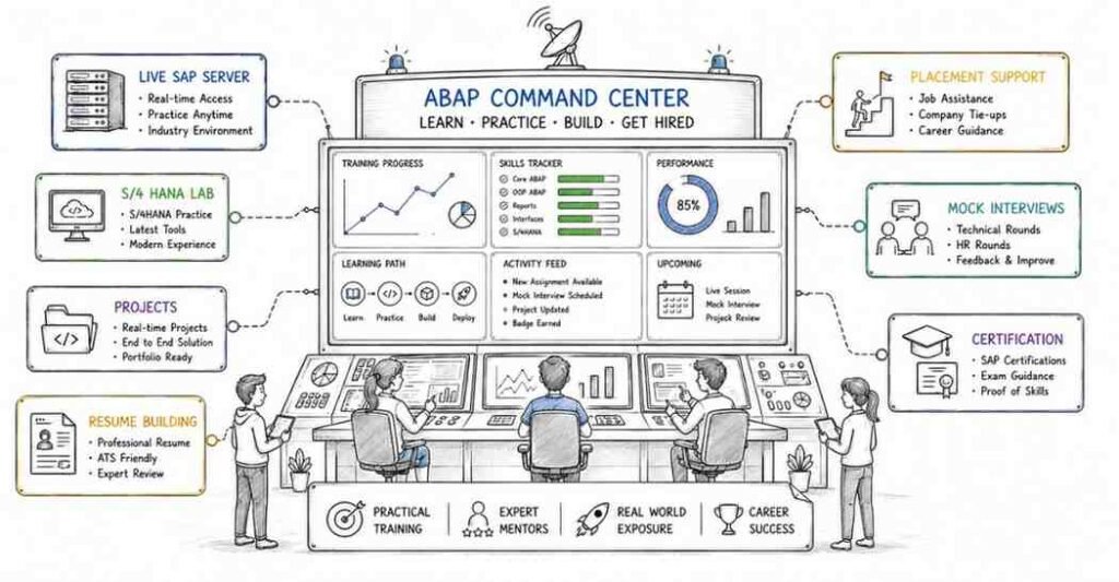 SAP ABAP training with live SAP server hands-on projects S4HANA practice and placement support
