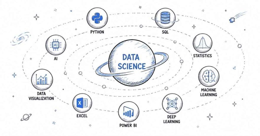 Essential data science interview skills including Python SQL statistics machine learning and AI