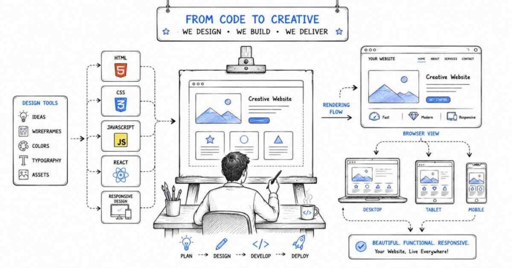 Frontend interview questions covering HTML CSS JavaScript React and responsive design