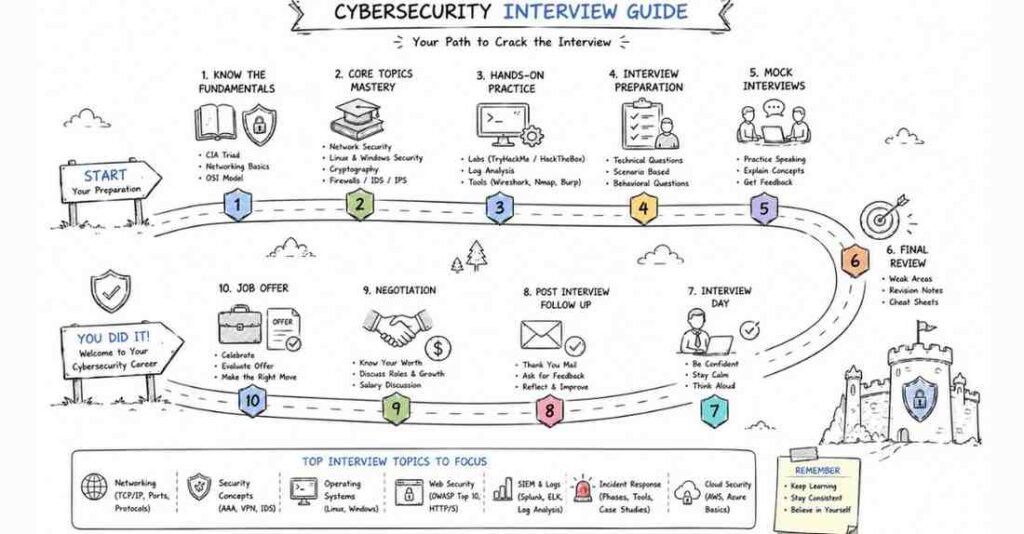 Cyber Security interview preparation roadmap from beginner to job-ready