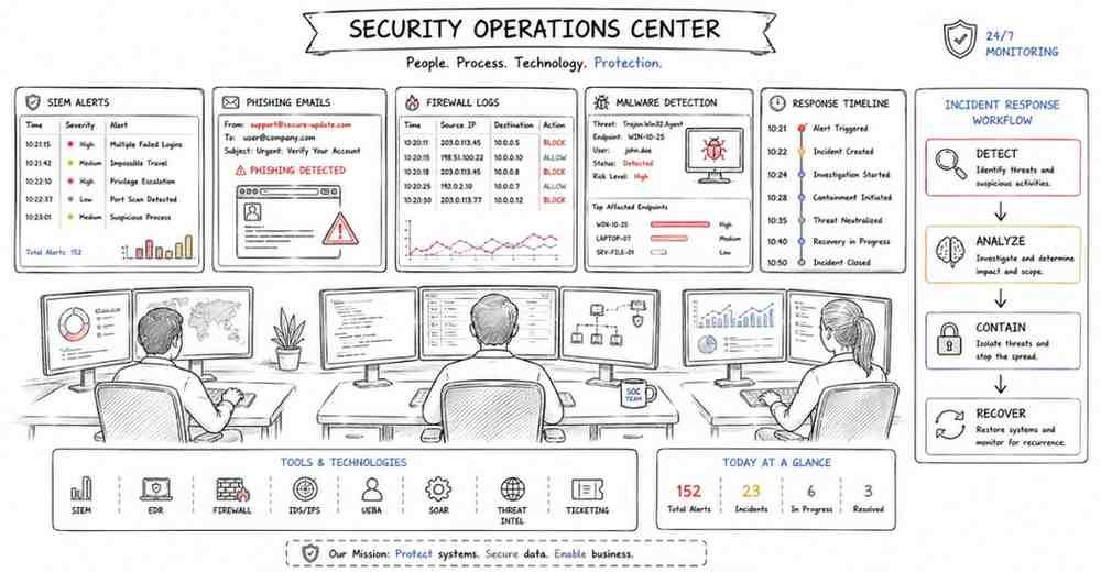 SOC analyst workflow and incident response lifecycle