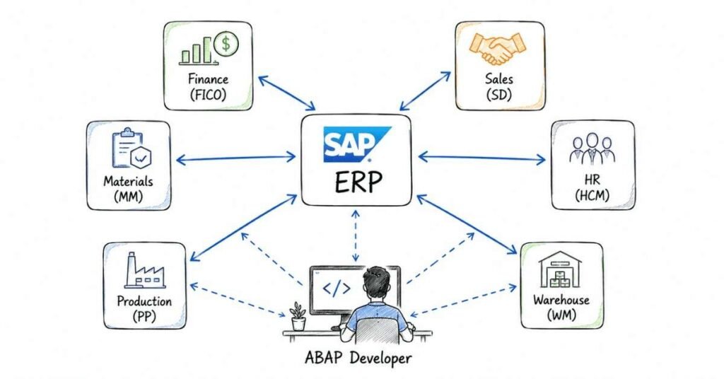 SAP ERP architecture with ABAP integration