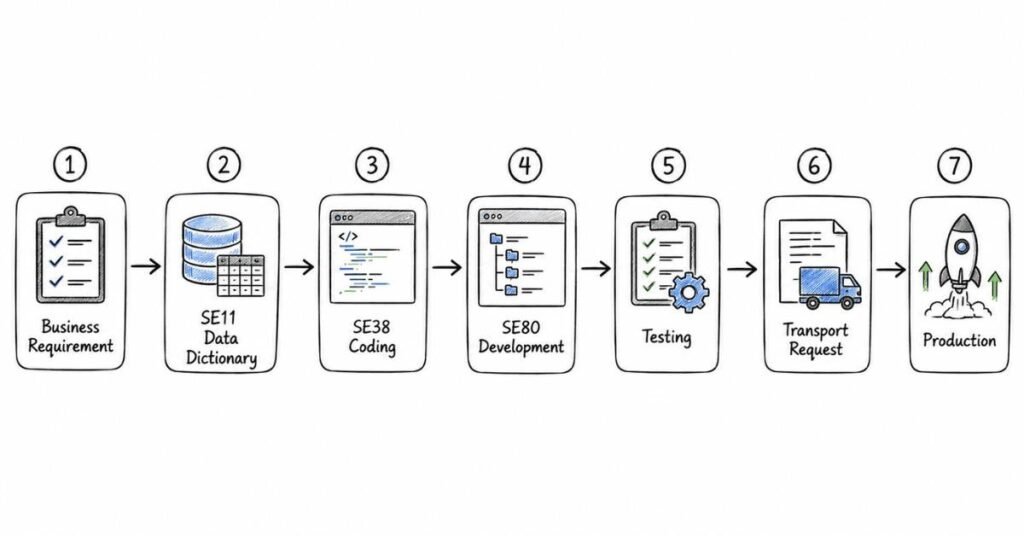 SAP ABAP development lifecycle workflow