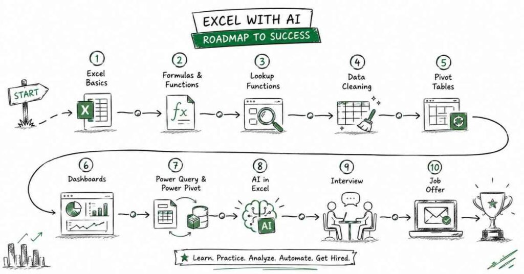 Advanced Excel with AI career roadmap 2026