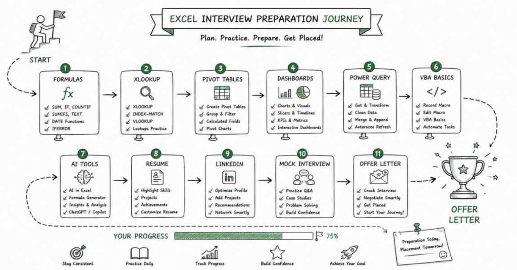 Advanced Excel with AI interview checklist 2026