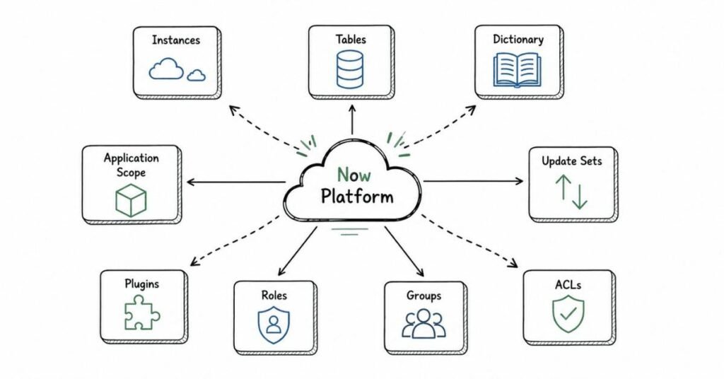 ServiceNow platform architecture infographic