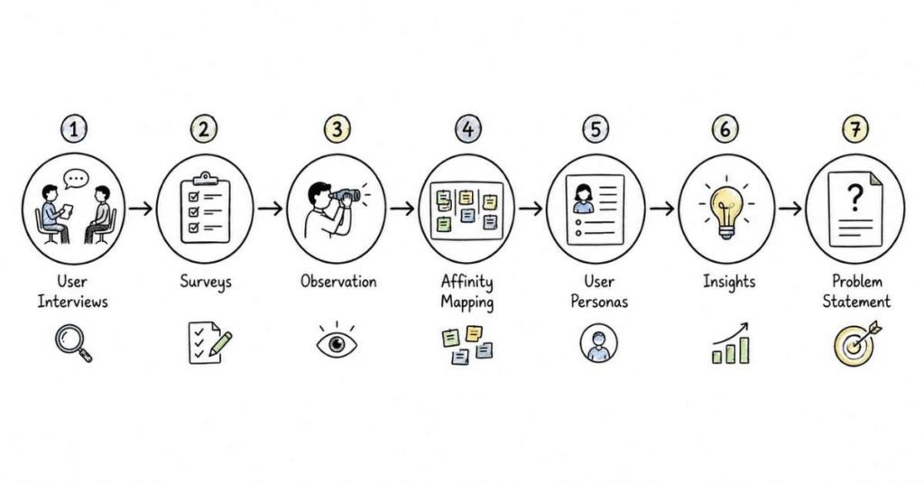 UX Research Process Illustration