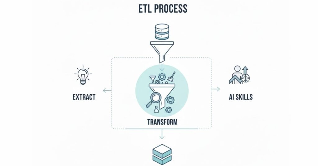 Flat vector of ETL workflow