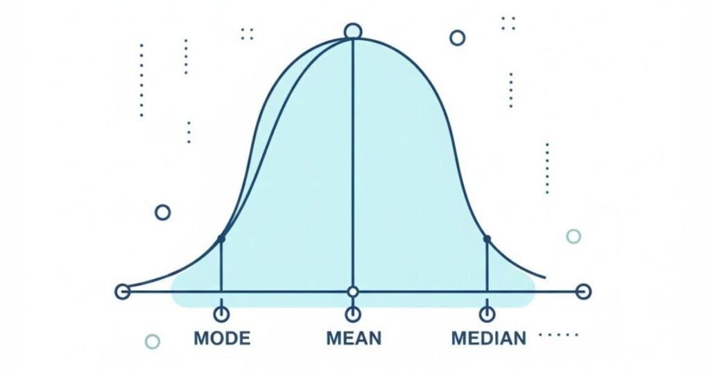 Flat vector of bell curve and charts