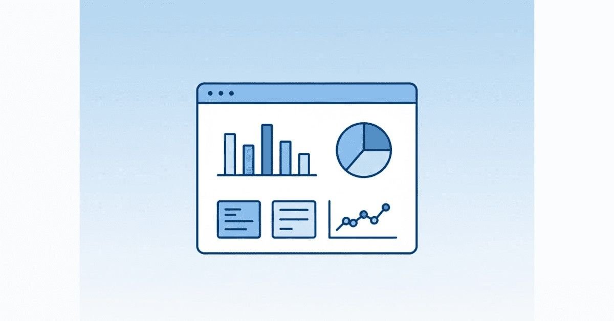 Flat design of Salesforce CRM dashboard featuring bar charts, pie charts, and analytics panels in blue-white theme.