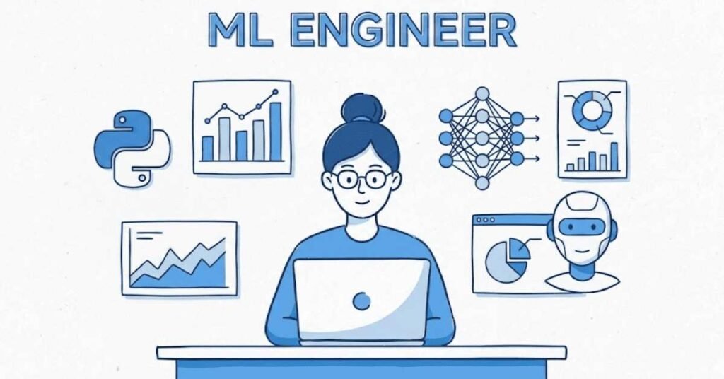 ML interview guide hero banner with icons