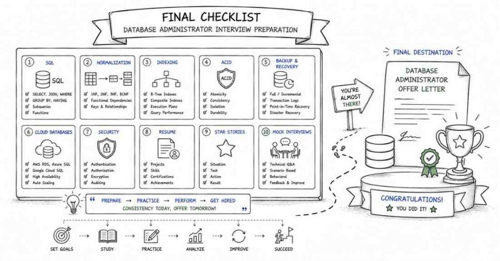 Database Administrator interview preparation checklist