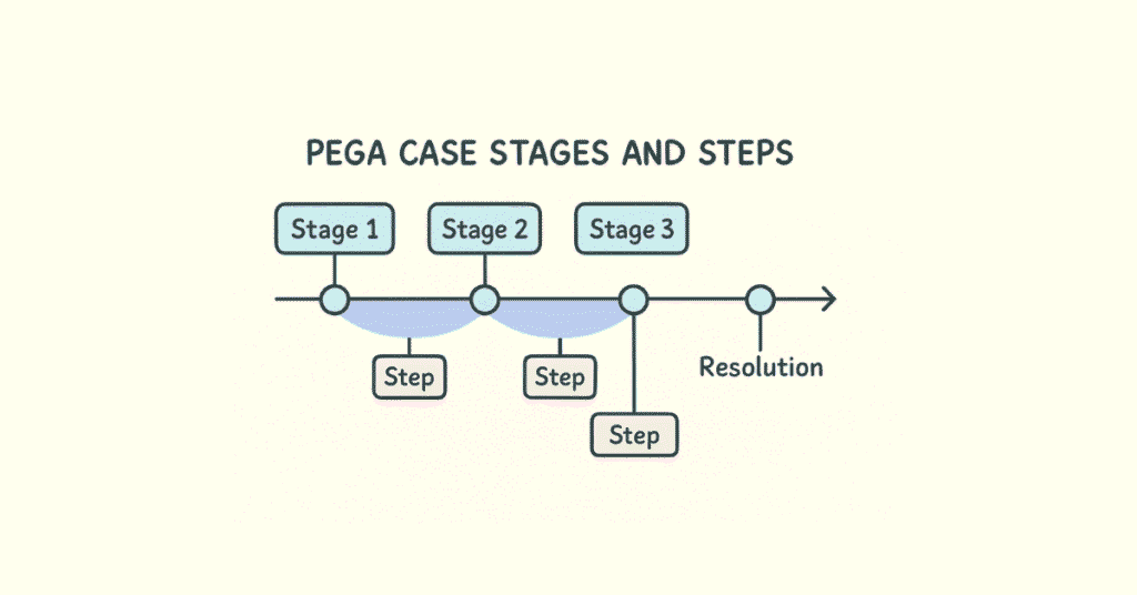 PEGA case stages visual