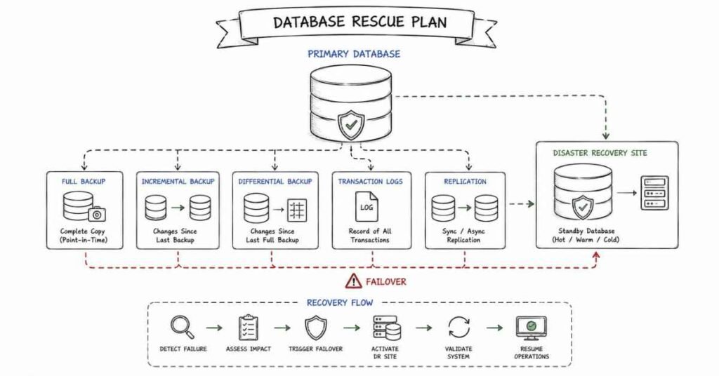 Database backup recovery and high availability workflow