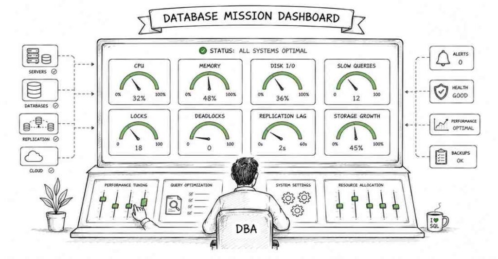 Database monitoring and performance tuning dashboard