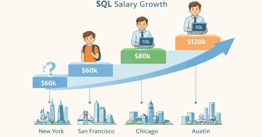 SQL developer salary in India city wise