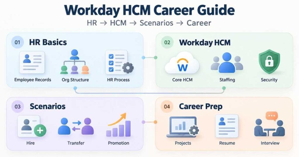 Workday HCM Consultant career guide covering HR fundamentals, HCM scenarios and career preparation. | FLM | FrontlinesEduTech |