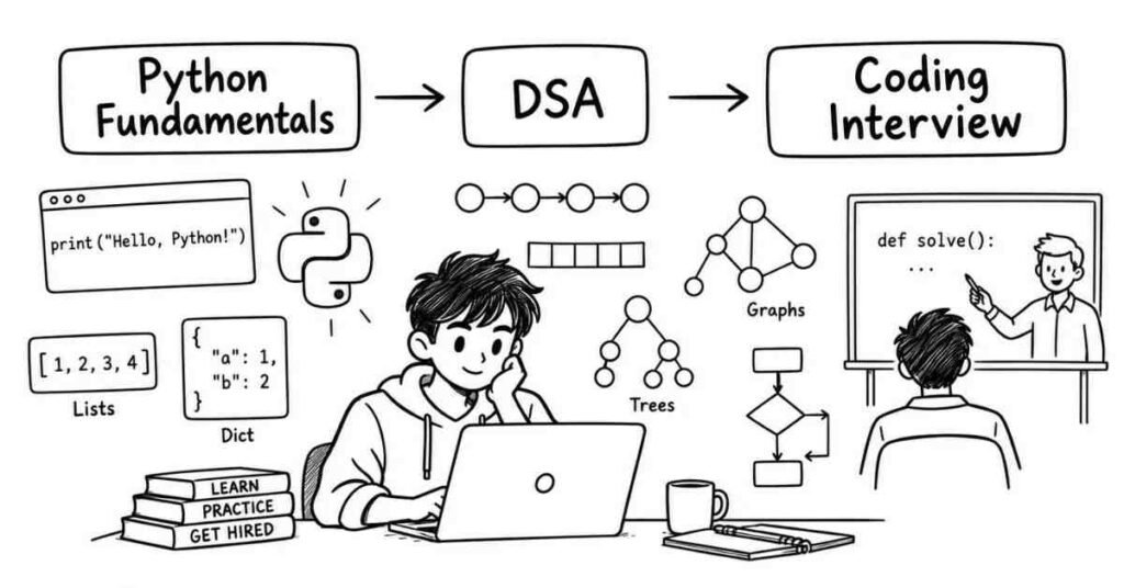 Python with DSA interview preparation guide 2026 | flm | frontlines edutech