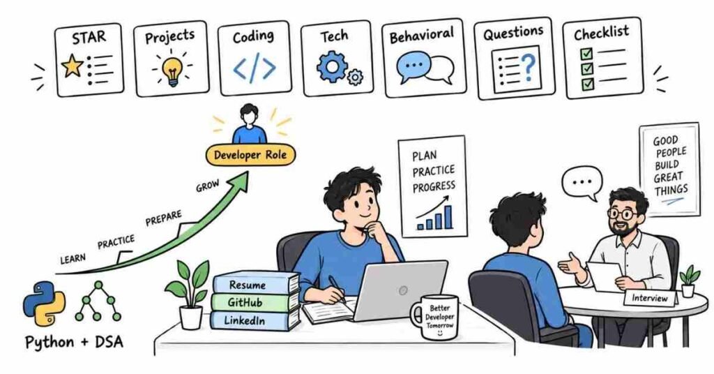 Python with DSA resume behavioral interview and career preparation | flm | frontlines edutech