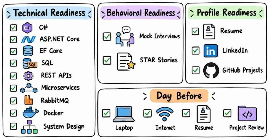 final .NET Microservices interview preparation checklist |flm | frontlines edutech
