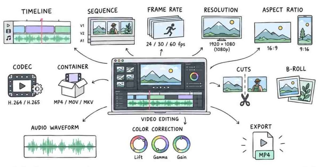 Video editing fundamentals timeline frame rate aspect ratio and export | flm | frontlines edutech