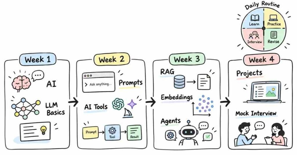 30-day AI Mastery interview preparation study plan | flm | frontlines edutech