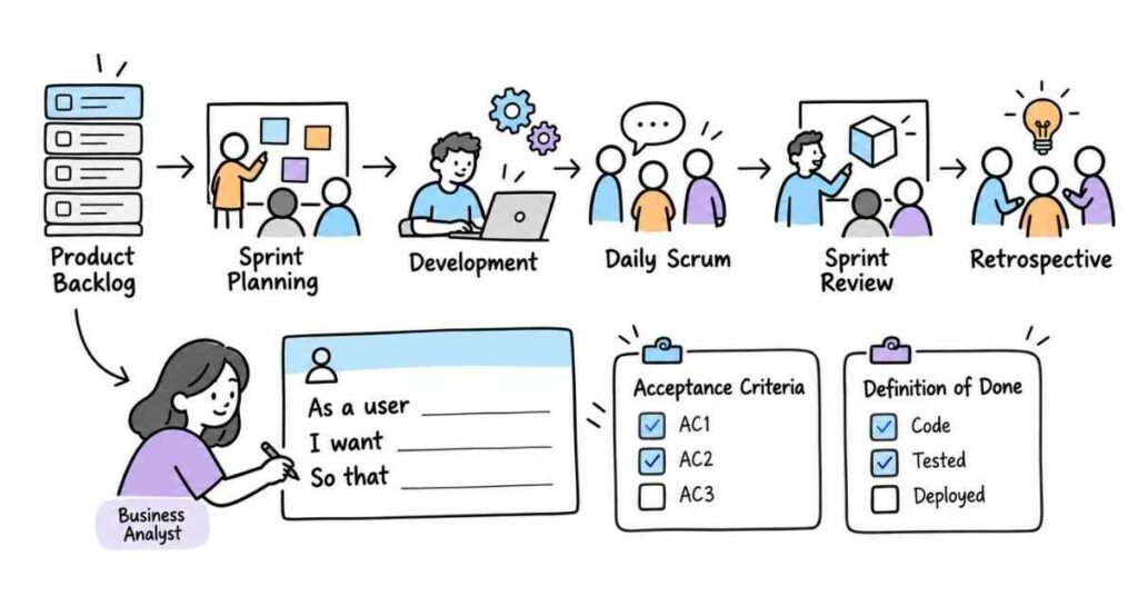 Agile Scrum user stories and acceptance criteria for Business Analysts | flm | frontlines edutech