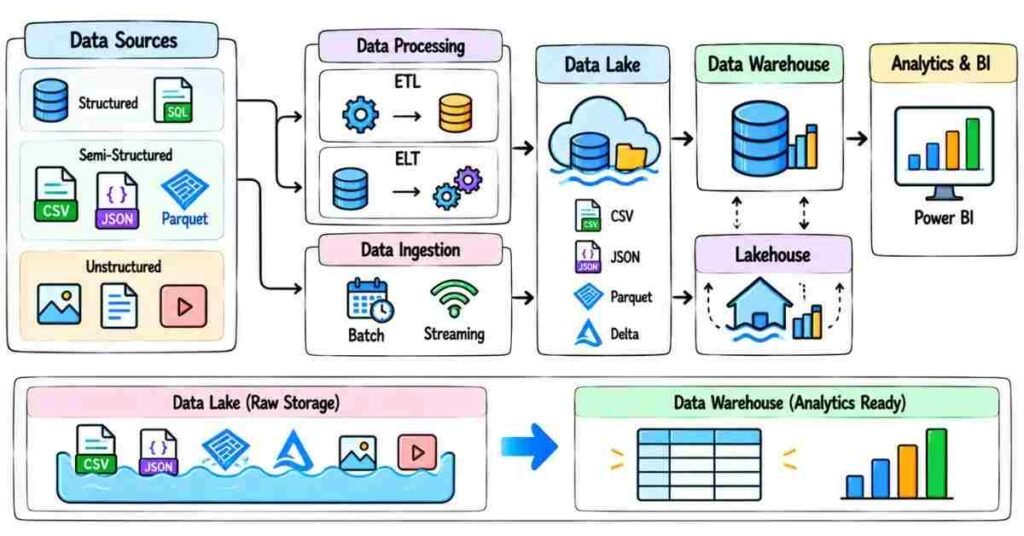 Azure Data Engineering fundamentals including ETL ELT data lakes and file formats | flm | frontlines edutech