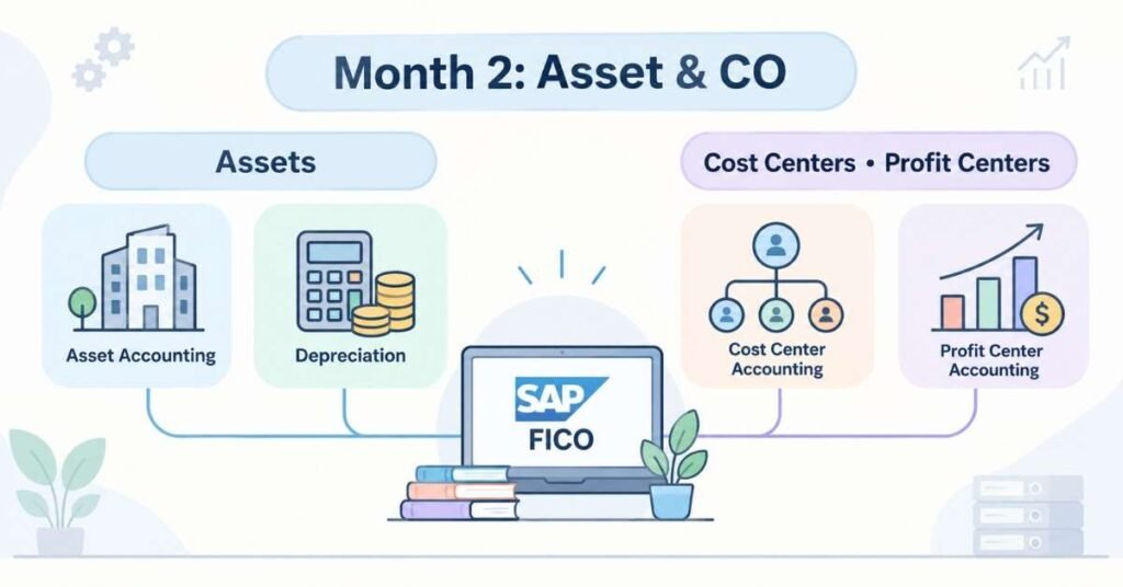 Asset accounting, depreciation, cost center, and profit center illustration. | FLM | FrontLinesEduTech |