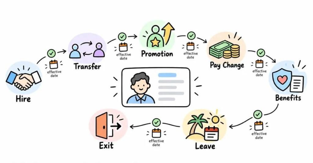 Workday employee lifecycle hire promotion benefits absence and termination | flm | frontlines edutech